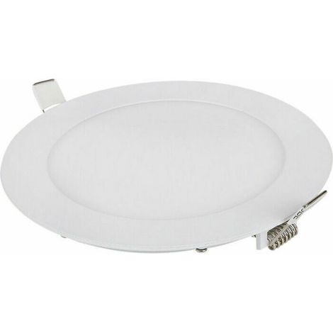 6 spots LED encastrables dimmables 9 W, lumière blanche naturelle 6000 K, IP65 salle de bain, installation rapide avec ressorts