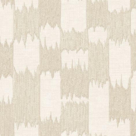 Papier peint ethnique Profhome RE521032-DI papier peint intissé gaufré à chaud texturé à l'aspect textile brillant ivoire blanc-crème beige nacré 5,33 m2