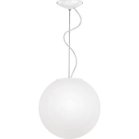 Lampe à Suspension Emily Rossini Group - Diamètre 40 cm, Verre Soufflé Blanc Satiné, Douille E27 IP20, Idéale pour les grands espaces (1/5)