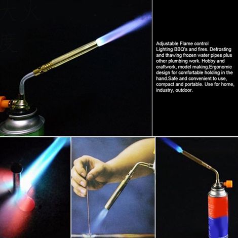 Bruleur à Gaz Butane avec Allumage Manuel pour Soudure, Camping et BBQ