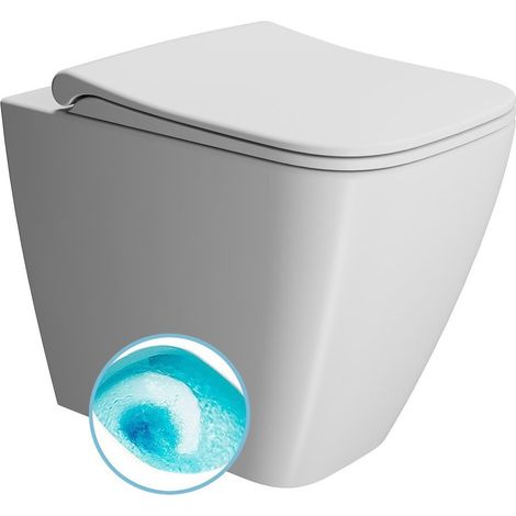 Cuvette de WC NUBES, Swirlflush, 35x52cm, siphon en S/siphon en P, blanc double mat (1/2)