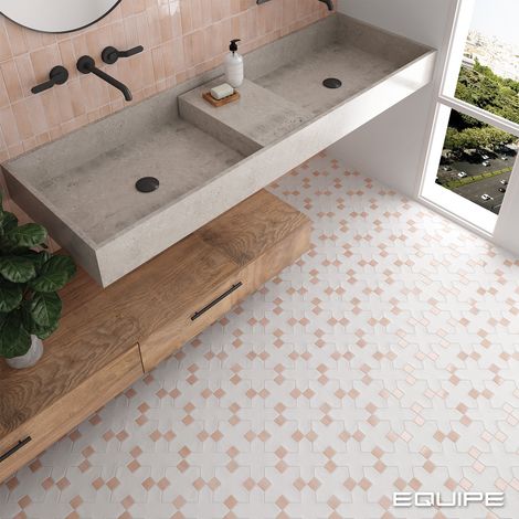 Carrelage grès cérame rustique brillant 0.13 m² – Effet naturel Orchard pink – Pour intérieur élégant et chaleureux