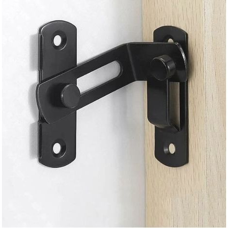 Noir - Grandes Boucles De Verrouillage De Porte À Angle Droit De 90 Degrés Boulons De Verrouillage Incurvés Boulons À Levier De Verrouillage Coulissant Pour Portes Et Fenêtres (1/5)