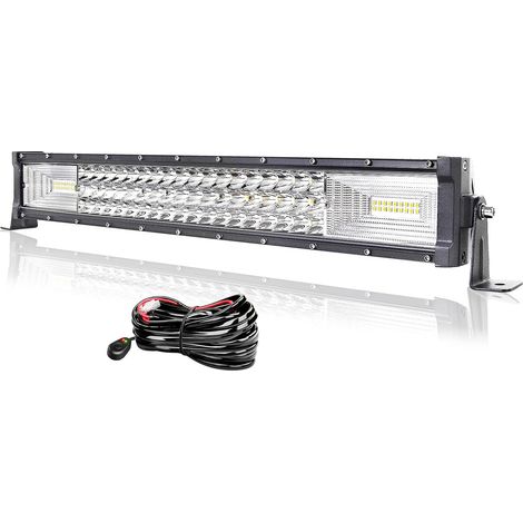 Barre LED 56cm 22'' 270W Avec Câblage - Rampe Spot et Flood 12V 24V Étanche - Projecteur Longue Portée Feux Phare de Travail Pour 4x4 Voiture Camion Tracteur Quad Bateau (1/5)