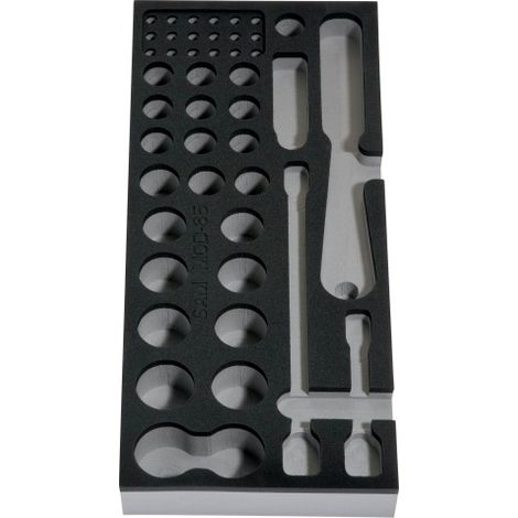 Plateau à outils SAM, Mousse, largeur 180mm, longueur 405mm, Hauteur 40mm ( Prix pour 1 )