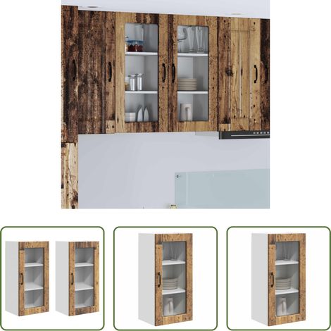 vidaXL Holzwerkstoff - Küchenschrank 2 pcs Altholz 40 x 31 x 80 cm Holzwerkstoff (1/5)