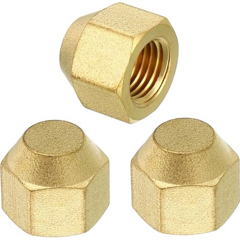 Femelle 1/4" Laiton Joint Bouchon SAE Flare 45° Hex 3 Paquet (1/5)