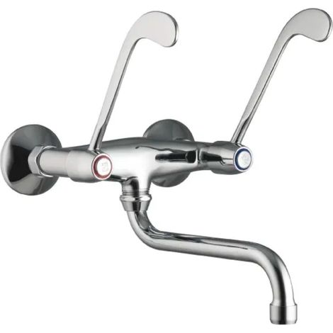 GRUPPO LAVELLO A MURO CON LEVA CLINICA 1/2   PORTA & BINI RUBINETTERIE SNC