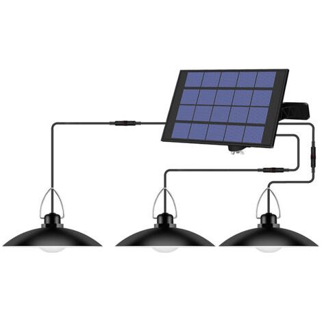 Suspension solaire avec panneau réglable, capteur d'éclairage marche/arrêt automatique, étanche IP65, idéale pour l'extérieur et l'intérieur (jardin, terrasse, cour) et le rangement. (1/4)