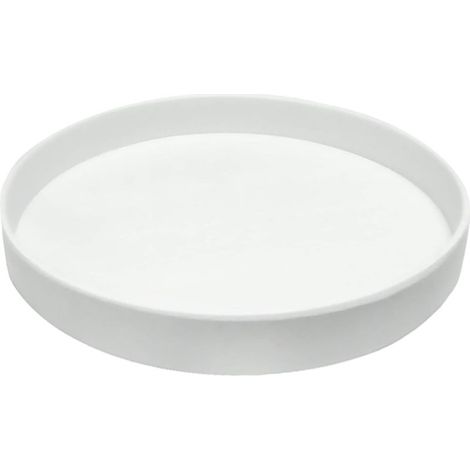Plateau de fleurs en céramique blanc de 18 cm de diamètre extérieur, adapté aux bacs à fleurs d'intérieur et d'extérieur, 1 pièce (1/5)