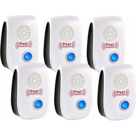 Répulsif ultrason anti-moustiques, fourmis et puces – Lot de 6 appareils électroniques pour intérieur, efficace et silencieux (1/4)