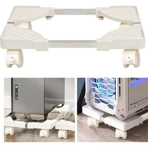 Soporte para PC debajo del escritorio: Soporte móvil para CPU con ruedas antideslizantes y con bloqueo, soporte para torre de PC de altura ajustable, carrito de soporte para torre de PC para la mayorí (1/5)