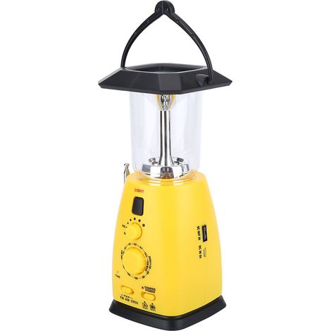 Lampe torche de camping d'urgence à LED solaire à manivelle, chargeur de téléphone (1/5)