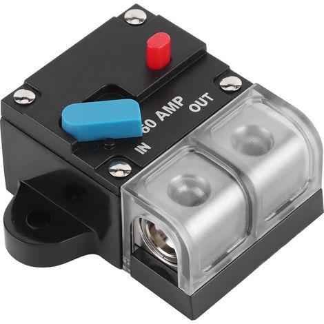 Disjoncteur 12-24 V pour véhicules électriques, véhicules marins, vélos, équipements audio, porte-fusible à connexion directe, onduleur 60 A (1/5)