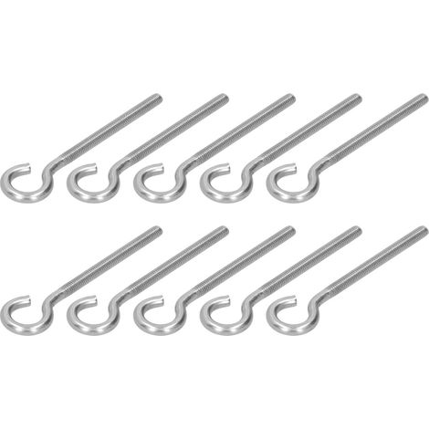 10 Pièces Crochet à Vis M6 Acier Inoxydable 304 pour Filet d'Ombre et Serre, Fournitures de Jardin