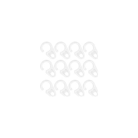 30 pièces Lot de Crochets Rideau Plastique pour Anneaux Bois et Métal Support Fiable et Design Invisible pour Salle de Bain et Fenêtres Fixation Sécurisée et Adaptable (1/5)