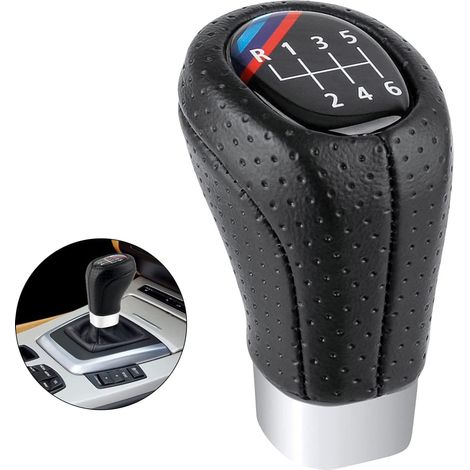 6 Pommeau de Levier de Vitesse Pour BMW E34 E36 E38 E39 E46 E53 E60 E61 E63 E64 E83 E90 E91 E92 E93 (B) Série 1 Série 3 Noir (1/5)