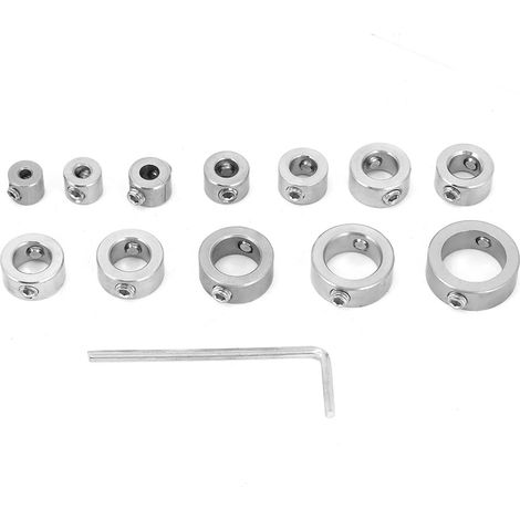 Jeu de colliers de butée de profondeur de foret en acier inoxydable, bague de limitation de perçage pour forets en acier à haute teneur en carbone (1/5)