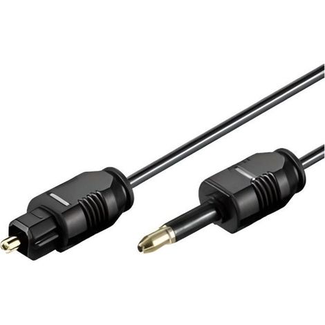 Câble adaptateur audio numérique optique - - Jack 3.5mm vers TosLink - Noir - 1.0m (1/2)