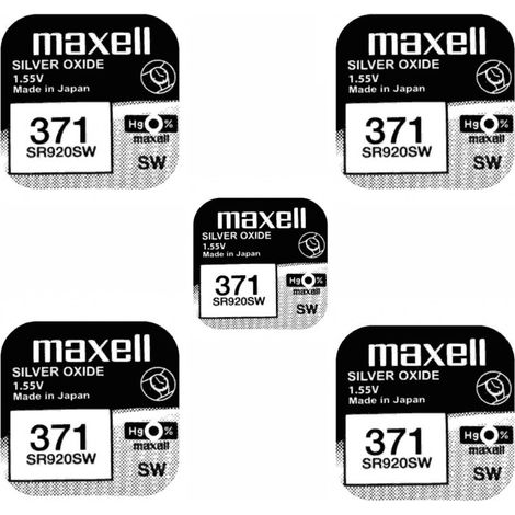 .5 piles Maxell 371 SR920SW.