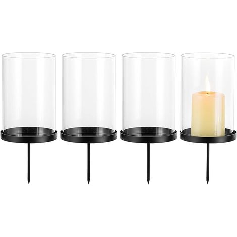 Lot de 4 bougeoirs en verre pour couronne de l'Avent 8 cm