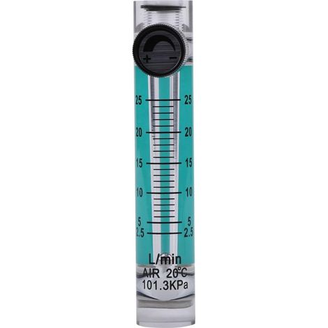 Débitmètre Gaz, Débitmètre Air avec Vanne Régulation pour Support Tuyau de 8 mm 2.525LPM 0.6MPa