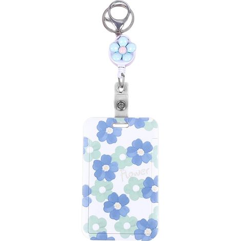 Porte-badge fleuri et enrouleur rétractable robuste, porte-badges d'identification avec clip rétractable (1/5)