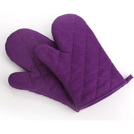 Gants de cuisine résistants à la chaleur : gants de cuisine en silicone, parfaits pour la pâtisserie et les grillades (violet). (1/5)
