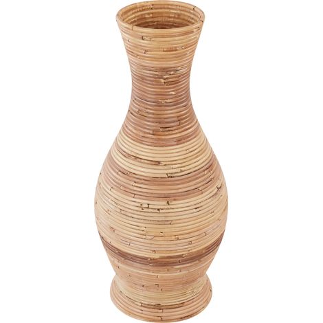 Jarrón decorativo de ratán 70 cm natural estilo boho rústico Trinisa