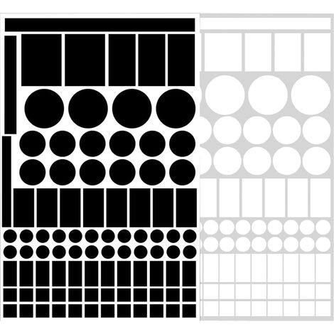 Paquete de 2 láminas de pegatinas opacas - Para LED electrónicos - Regulables - Blanco y negro