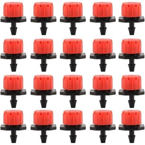 Ulisem Lot de 100 goutteurs d'irrigation goutte à goutte, buses d'arrosage de jardin, arrosage automatique réglable à 360° pour plantes, serres, pelouses, bricolage (1/4)
