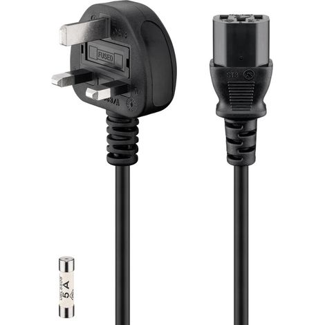 Goobay 45754 cable de transmisión Negro 1,5 m Enchufe tipo G C13 acoplador (1/3)