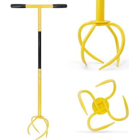 Pince à sol, grattoir à griffes de jardin amovible avec dents en acier durable et poignée confortable (1/4)