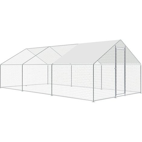 Aga Recinto para gallinas 3x6x2 m con lona de cobertura - jaula exterior para aves de corral y conejos (1/5)