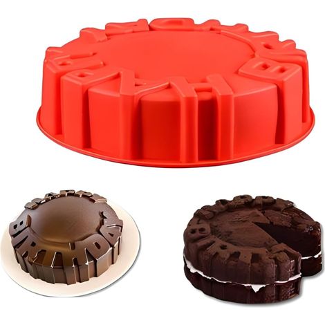 Moule à gâteau d'anniversaire en silicone - dessert motif Pour fêtes d'anniversaire, réunions entre amis Birthday