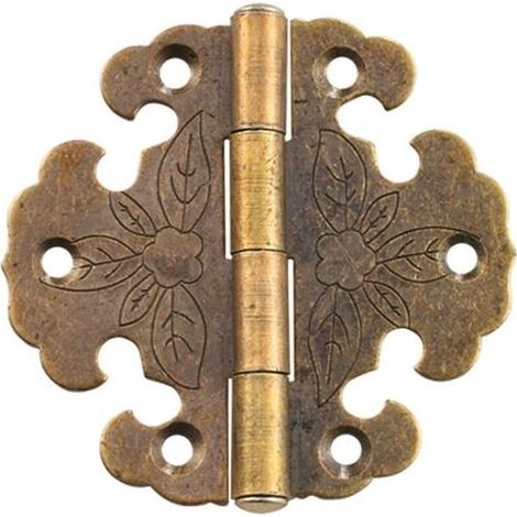 4 pièces de charnières d'armoire vintage, boîte à trésors en perles de porte d'armoire en laiton, accessoires de quincaillerie de meubles en bois cadeau (1/4)