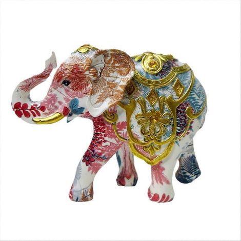 Sculpture décorative éléphant en résine, statuette ornementale pour décoration intérieure (1/5)