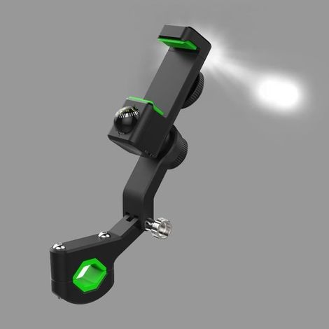 Support de téléphone portable multifonctionnel avec voyant d'avertissement et boussole, pour vélo, trottinette électrique, moto, (1/4)