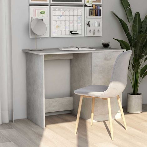 vidaXL Bureau Gris béton 100x50x76 cm Bois d’ingénierie (1/5)