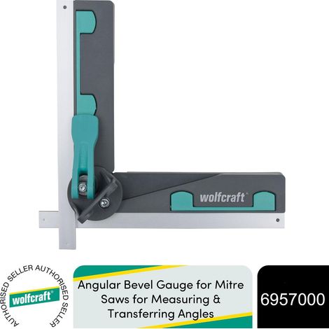 Wolfcraft Angular Bevel Gauge for Mitre Saws for Measuring & Transferring Angles (1/8)