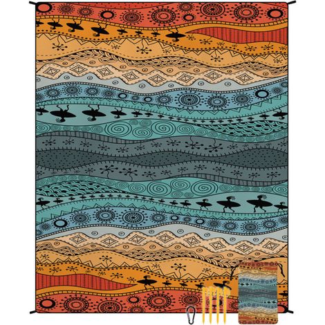 Strandmatte aus Mikrofaser im Boho-Stil, schnelltrocknend, wasser- und feuchtigkeitsabweisend, ideal für Picknicks und Camping. Strandmatte 12