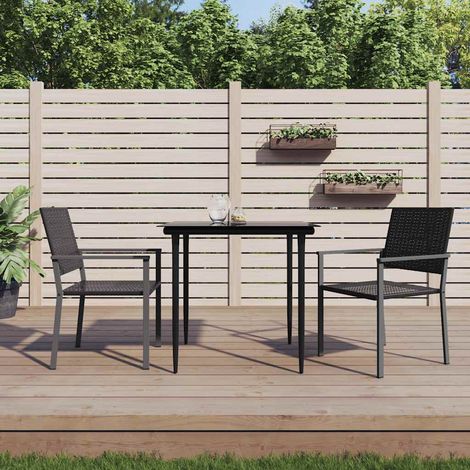 vidaXL Sillas de jardín 2 uds ratán sintético negro 54x62,5x89 cm (1/5)