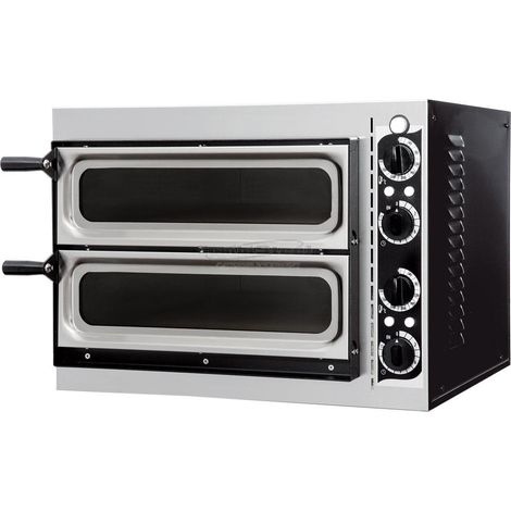 Four à pizza électrique - 2 pizzas 32 cm - 50-500°C - Double compartiment - 2,4 kW - Combisteel