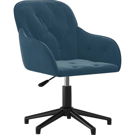 Bürostuhl Drehbar Blau Samt vidaXL (1/5)