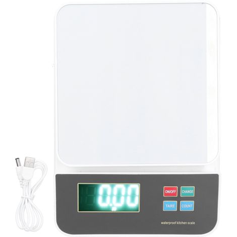 Elektronische Küchenwaage (5 kg/1 g) aus wasserdichtem, wiederaufladbarem Edelstahl für Zuhause (1/5)