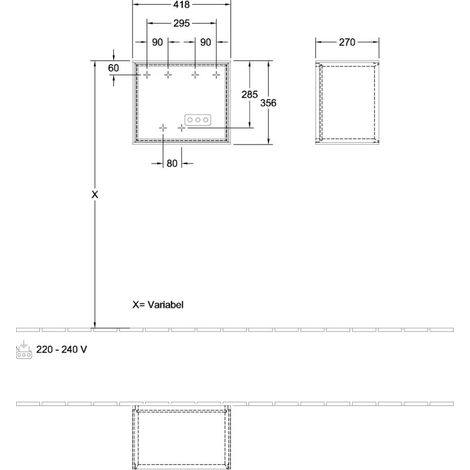 Villeroy & Boch G580HJGK Module d'étagère Finion G58 418x356x270 mm