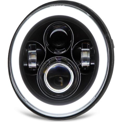 7-Zoll-Motorrad-LED-Angel-Eye-Scheinwerfer, weiß-gelbes Licht, universeller Ersatz für Road Star
