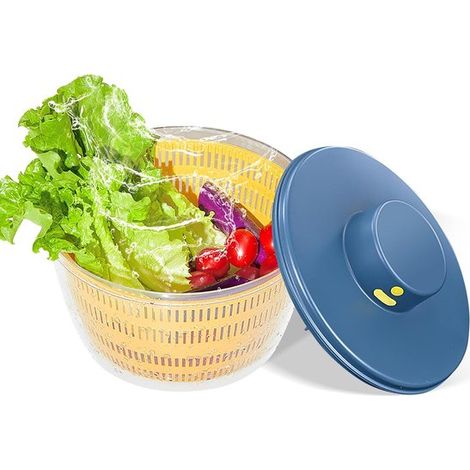 Centrifugadora eléctrica para ensaladas - 4L - Recargable por USB - Azul (1/5)