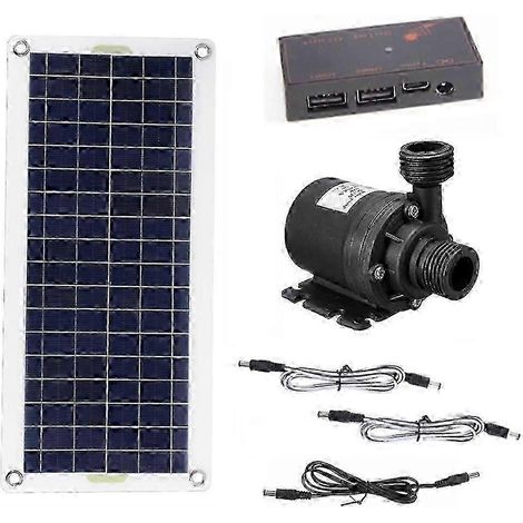 Pompe à eau solaire silencieuse 50W, 800L/H, DC12V, adaptée aux fontaines de jardin, avec panneau solaire. (1/5)