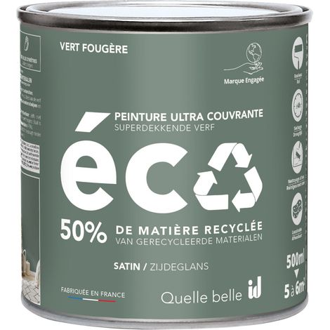 PEINTURE ECO SATIN VERT FOUGERE 500ML - ID PARIS (1/3)